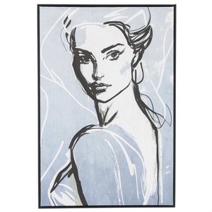 Schilderij vrouw abstract 60x90cm