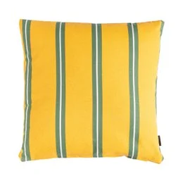 Yellow green striped cushion 45x45cm, vertical stripes pattern, square pillow