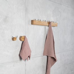 Gancio da parete DEER, rovere, acciaio