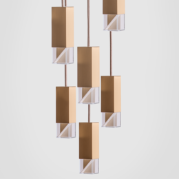 Lampe/én messing 6-lys lysekrone