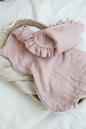 summer linen baby sleeping bag with frills, baby sleeping sack with frills 1 TOG, 1.5 TOG, 2.5 TOG
