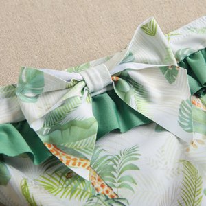 Baby-Mädchen-Strampler mit Rüschenmuster und Rüschen F12-23203012