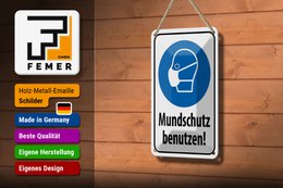 Tin sign note 12x18cm use face mask decoration