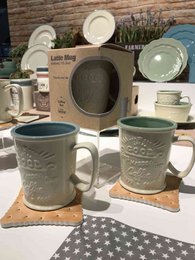 Coffee Bar Latte Cup creme/blå coaster 400ml