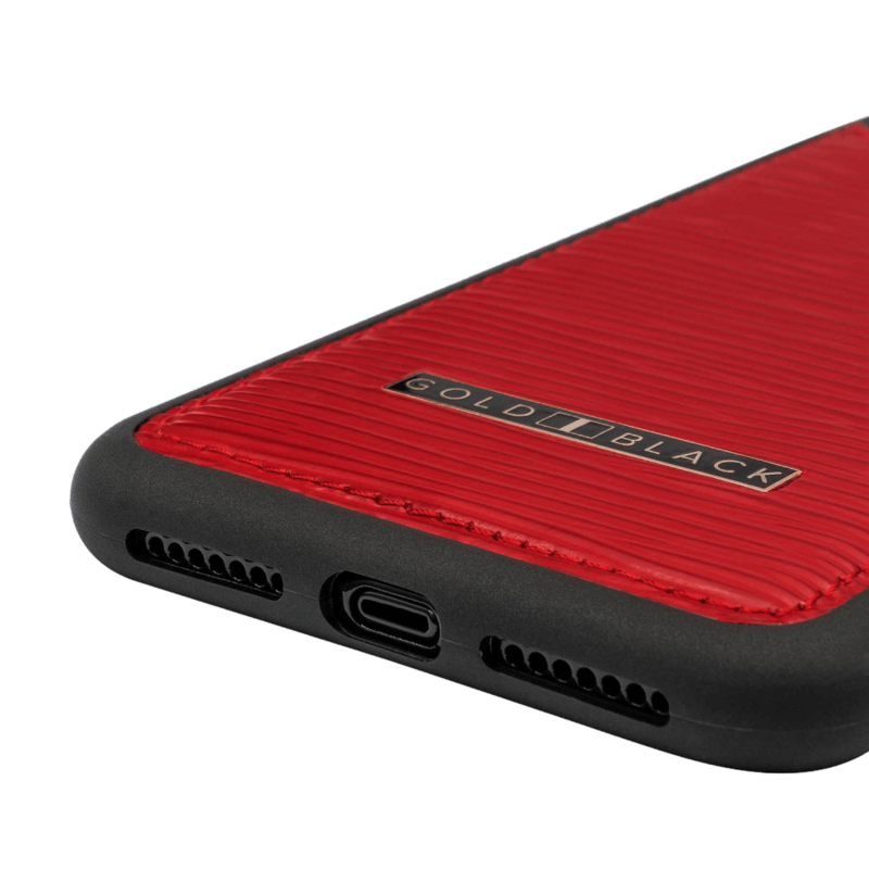 iPhone XS Max leren hoesje UNICO reliëf rood gemaakt van leer