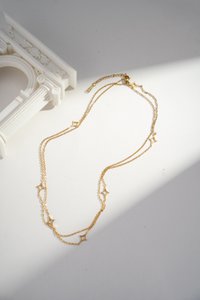 Star Long Halskette - Goldener Edelstahl & himmlischer Berührung