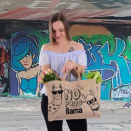 Domelo jute tas boodschappentas. Jute Shopper Bag. Groot water -Repellent winkelmand/ strandtas. Badtas xxl/ boodschappentas geschenken voor vrouwen.