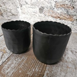 Lara planter set van 2 brons 8x8cm (75832)