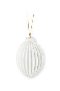 Christmas Ornament Porcelain 3D Print Stripes 7x11cm