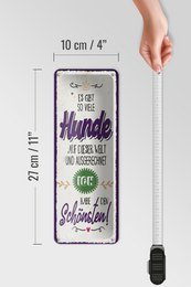 Blechschild Spruch 27x10 cm so viele Hunde ich habe den Schönsten Deko Schild
