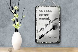 Targa in metallo con scritta divertente, vedi gli avanzi, usa il pennello, cartello 12 x 18 cm