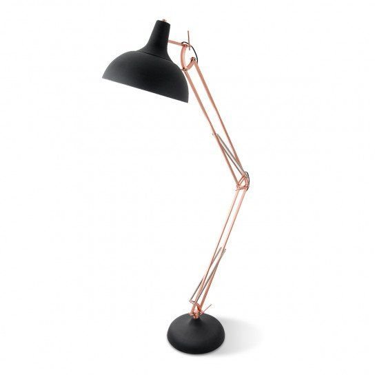 Furny vloerlamp classic koper/zwart