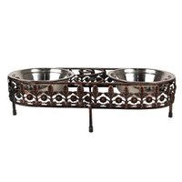 Animal food bowl 43x18x12 cm / 2x500 ml