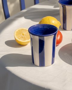 Keramikglas Frühstück 250 ml / blau und weiß Costa Azul