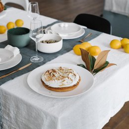 Off-White Linen Tablecloth