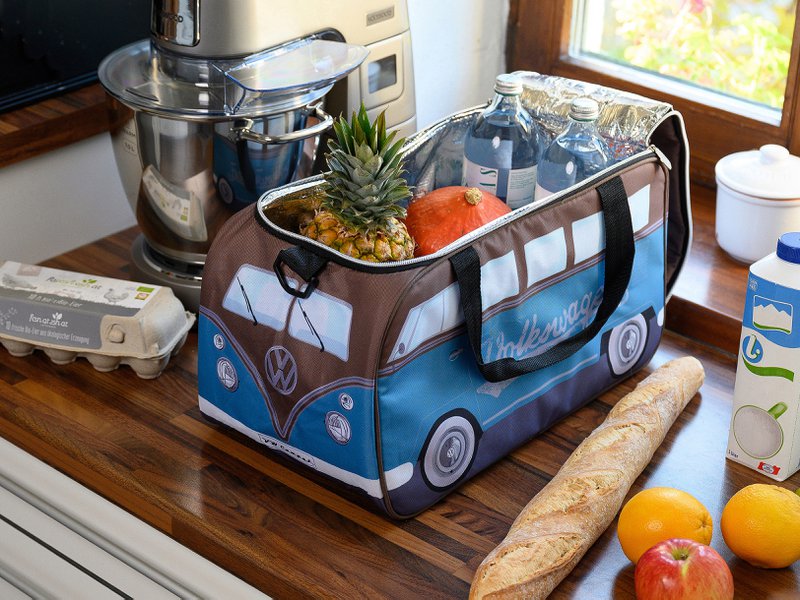 Volkswagen VW T1 Bus Bolsa Nevera (25 l) - Petróleo y Marrón