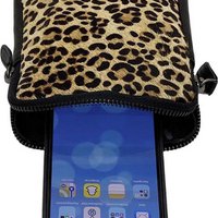 Leren telefoontasje dames zwart met tijgerprint – stijlvol tasje van echt leer met verstelbare schouderband, ideaal voor het dragen van je telefoon.