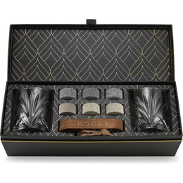 The Connoisseur's Set - Palm Whiskey Glass Edition includes a set of premium whiskey stones and glasses for an elevated drinking experience.
