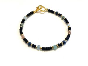 Bracelet black with gemstones
