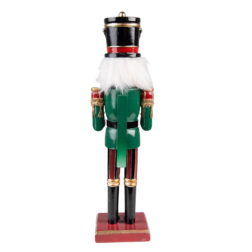 Beeld Notenkraker 30 cm Groen Rood Kunststof Kerstdecoratie