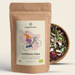 Organic herbal tea blend with a variety of dried flowers, leaves, and herbs. Includes natural, sustainable, and eco-friendly ingredients.