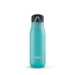  Teal-colored 500ml water bottle with a sleek, modern design. Features a leak-proof lid and durable stainless steel construction.