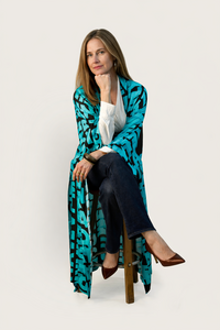 Kimono, JUDY - dunkelbraun/türkis