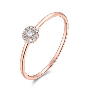 Ring Pavé II with diamonds, 18 K rose gold
