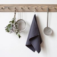 Dark Grey Linen Kitchen Towel