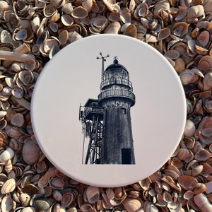 Muurcirkel Vuurtoren Vlieland – Ronde Wanddecoratie 20 cm | Maritieme Wandtegel