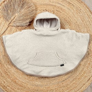 Beige/fleece terry poncho