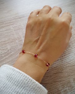 18K gold plated bracelet with Scarlet Red Austrian crystals