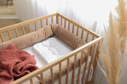 vaffel babytæppe linned/bomuld 100x120 cm brik