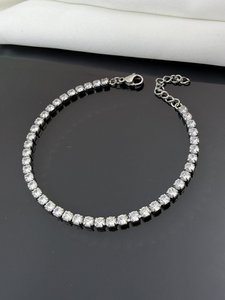 Bracelet rivière cristal acier inoxydable doré élégant brillant tendance