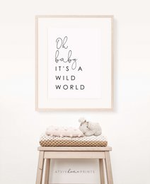 Oh baby è un poster del mondo selvaggio, poster della scuola materna neutro, poster della stanza delle ragazze, poster del safari, poster della stanza dei ragazzi, poster per bambini, poster della giungla, arredamento della giungla