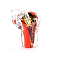 Glass elephant - Red - height 13 cm - Handmade