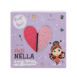 Two-toned pink eyeshadow duo with heart-shaped packaging, suitable for children's makeup.