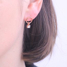 Boucles d'oreilles Octavia - Or RosÃ© et Cristal