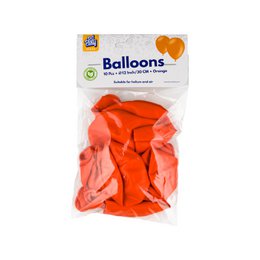 Orange balloons, 10 pack, round latex balloons, bright orange color, party decorations