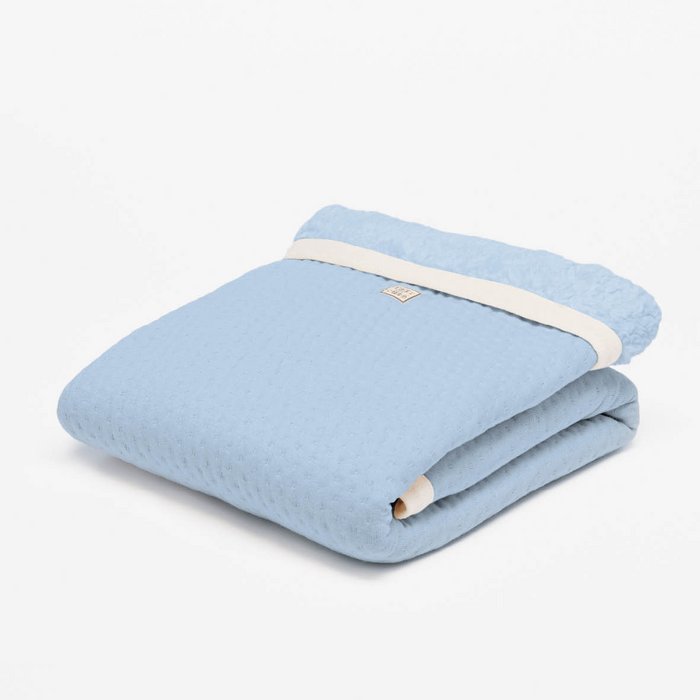 Ledikantdeken winter light blue - Soft Dots
