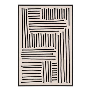Lipari Canvas Print - Black/Beige, Canvas, MDF, Polystyrene, Cotton, 100x40cm