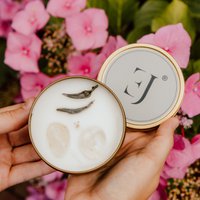 Zitatkerze in goldener Dose – Weitermachen, weiter wachsen