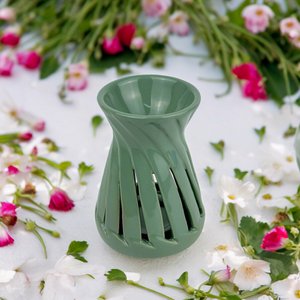 Parfümbrenner Serie Céramy – Corta Vert – Kerzenhalter aus lackierter Keramik – Diffusion von Duftwachs, ätherischen Ölen – dekorative Geschenkidee