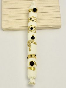 Set of 6 adjustable steel rings with black stone + cushion offered