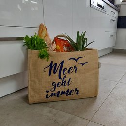 Domelo jute taske indkøbspose. Jute shopper taske. Stort vand -repellent indkøbskurv/ strandpose. Badepose XXL/ indkøbspose gaver til kvinder.