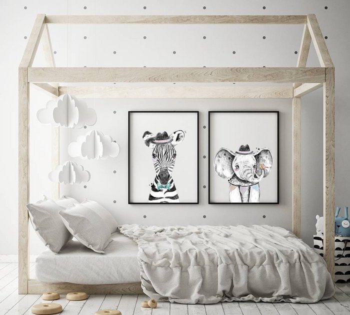 Olifant Kinderkamerposter Vlaggetjes