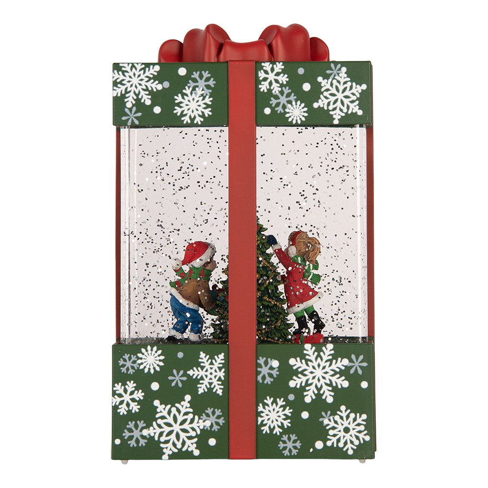 Kerstdecoratie met LED-verlichting en muziek Cadeau 12x7x20 cm / 3xAA Groen Kunststof