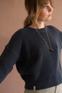 Gyra sweater blue grey organic cotton