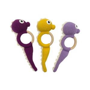 Handgefertigte Babyrassel - Seepferdchen