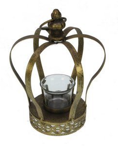 Teelichthalter Krone gold